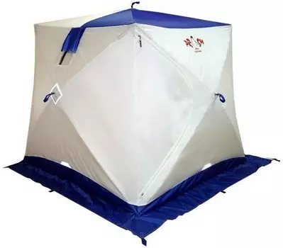 Палатка для зимней рыбалки Пингвин Призма (2-сл, В95Т1) бело-синяя