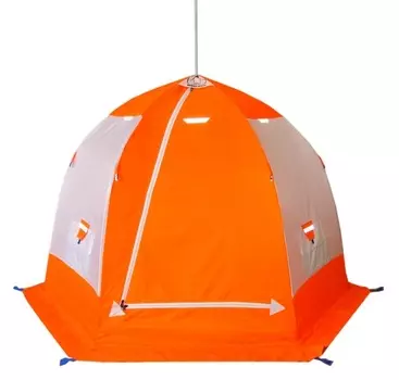 Палатка для зимней рыбалки Зонт Пингвин 2 (1-сл.) оранжевый-белый