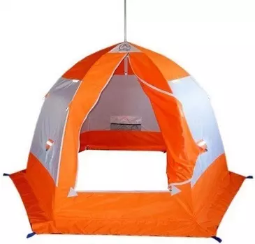 Палатка для зимней рыбалки Зонт Пингвин 4 (1-сл) бело-оранжевая