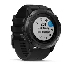 Спортивный навигатор Garmin FENIX 5X PLUS SAPPHIRE черные с черным ремешком
