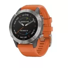 Спортивный навигатор Garmin FENIX 6 Sapphire титановый (010-02158-14) с оранжевым ремешком