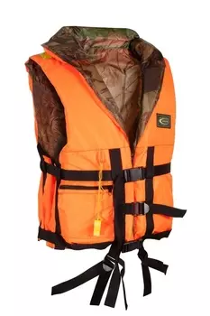 Жилет спасательный Huntsman Двусторонний ПР цвет Оранжевый/Лес ткань Оксфорд