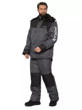 Зимний костюм для охоты и рыбалки ПОЛЮС V (Cell, серый/черный) Huntsman