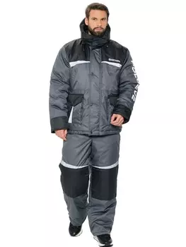 Зимний костюм для охоты и рыбалки ПОЛЮС V-2 (Cell, серый/черный) Huntsman