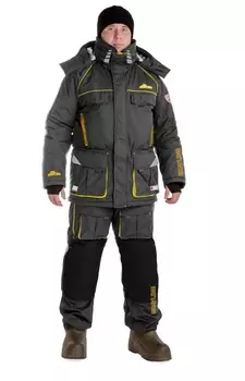 Костюм зимний для рыбалки GRAYLING Камчатка 2020 до -45С (таслан, серо-желтый)