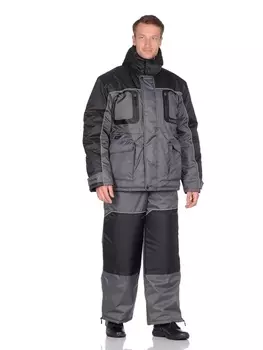 Зимний костюм Huntsman Полюс LUX цвет Серый/Черный ткань Cell