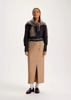 Асимметричная юбка в полоску с запахом NICEONE