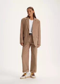 Брюки с высокой посадкой из хлопкового вельвета NICEONE