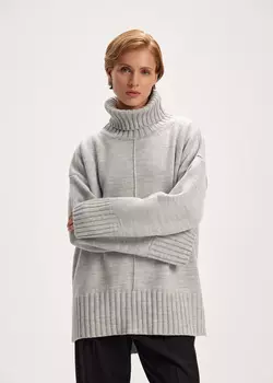Объемный свитер из шерсти с высоким воротом NICEONE