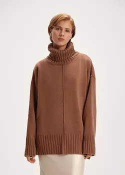 Объемный свитер из шерсти с высоким воротом NICEONE