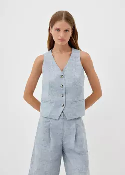 Жилет прямого кроя из фактурной ткани NICEONE