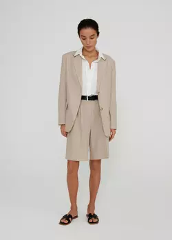 Бермуды изо льна NICEONE [Бежевый, S]