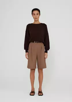 Бермуды изо льна NICEONE [Шоколадный, S]