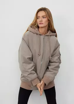 Бомбер с капюшоном NICEONE [Мокко, M]