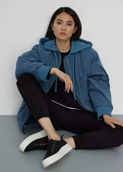 Бомбер со съемным капюшоном NICEONE [Синий, M]