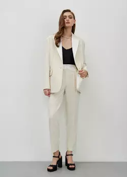 Брюки с атласным поясом NICEONE [Молочный, S]