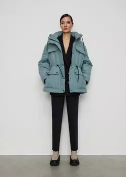 Куртка на кулиске с капюшоном NICEONE [Серо-голубой, M]