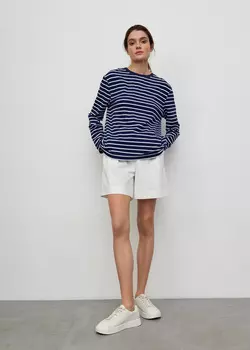 Лонгслив базовый NICEONE [Синий в полоску, S]