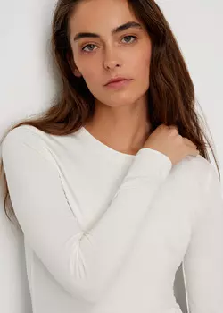 Лонгслив из вискозы NICEONE [Молочный, XS]