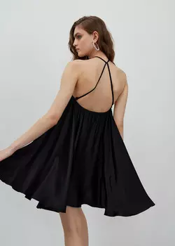 Платье-мини свободного силуэта NICEONE [Черный, M]