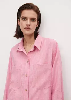 Рубашка изо льна объемная NICEONE [Розовый, M]