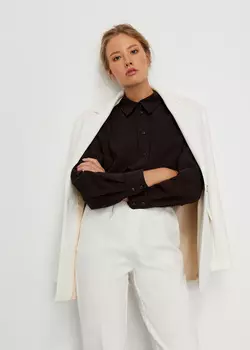 Рубашка с рельефами свободного кроя NICEONE [Шоколадный, One size]