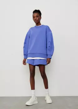 Шорты спортивные со складками NICEONE [Фиолетовый, S]