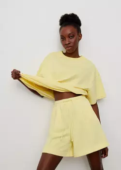 Шорты спортивные со складками NICEONE [Желтый, XS]