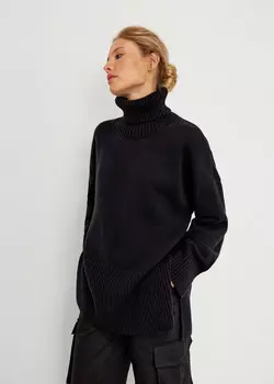 Свитер объемный с высоким воротом NICEONE [Черный, M]