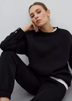 Свитшот на кнопках утеплённый NICEONE [Черный, S]