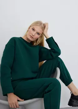 Свитшот на кнопках утеплённый NICEONE [Зеленый, S]