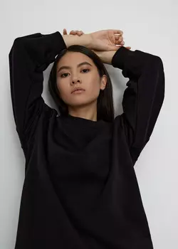 Свитшот с объемными рукавами NICEONE [Черный, S]