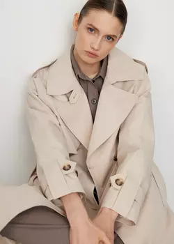 Тренч - макси объемный NICEONE [Бежевый, M]