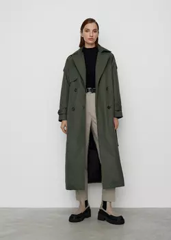 Тренч утепленный миди NICEONE [Хаки, S]