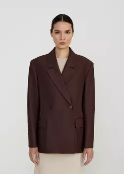 Жакет объемный двубортный NICEONE [Шоколадный, XS]