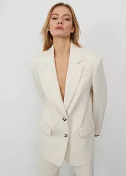 Жакет однобортный NICEONE [Молочный в рубчик, S]