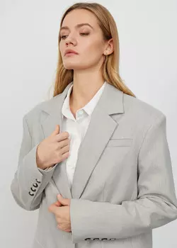 Жакет однобортный NICEONE [Серый в рубчик, M]