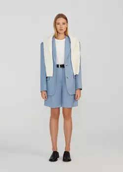 Жакет с поясом NICEONE [Серо-голубой, S]