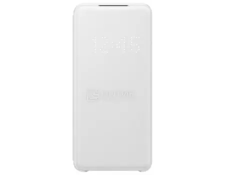 Чехол-книжка Samsung Smart LED View Cover для смартфона Samsung Galaxy S20, Полиуретан/Поликарбонат, White, Белый, EF-NG980PWEGRU