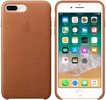 Чехол-накладка Apple Leather Case Saddle Brown для iPhone 8 Plus / 7 Plus MQHK2ZM/A, Кожа, Коричневый