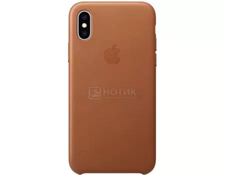 Чехол-накладка Apple Leather Case Saddle Brown для iPhone XS MRWP2ZM/A, Кожа, Коричневый