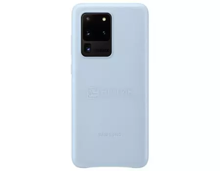 Чехол-накладка Samsung Leather Cover для смартфона Samsung Galaxy S20 Ultra, Кожа, Blue, Голубой, EF-VG988LLEGRU