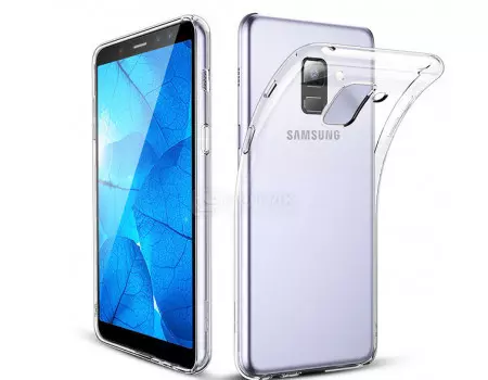 Чехол-накладка skinBOX slim silicone для Samsung Galaxy A6+ 2018, Силикон, Clear, Прозрачный, T-S-SGA6+2018-006 4660041404906