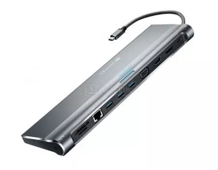 Док-станция Canyon Multiport Docking Station USB Type-C (3xUSB 3.0, 1xUSB Type-C, HDMI, VGA, DP, RJ-45, SD, microSD, 1xMiniJack), CNS-HDS09DG