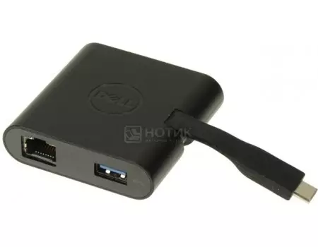 Док-станция Dell DA200 USB Type-C to HDMI/ VGA/ Ethernet/ USB 3.0, Черный, 470-ABRY