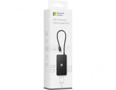 Док-станция Microsoft Travel Hub (RJ-45, 1xUSB 3.2, 1xVGA, 1xHDMI, 1xUSB Type-C). Черный SWV-00010