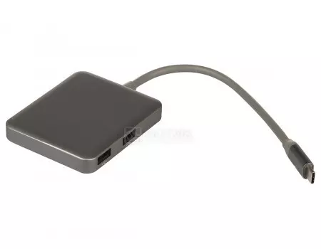 Док-станция Qumo Dock 1 CH Type-C (2xUSB 3.0, USB Type-C, HDMI, RJ-45), Серый HB-0002