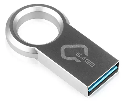 Флешка Qumo Ring 64Gb, USB 3.0, Серый QM64GUD3-Ring