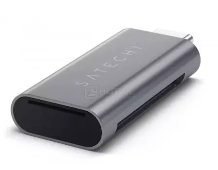 Картридер Satechi Aluminum USB Type-C to Micro SD/SD Card Reader, Серый ST-TCUCM