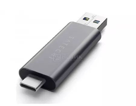 Картридер Satechi Aluminum USB Type-C/USB 3.0 to MicroSD/SD Card Reader, Серый ST-TCCRAM
